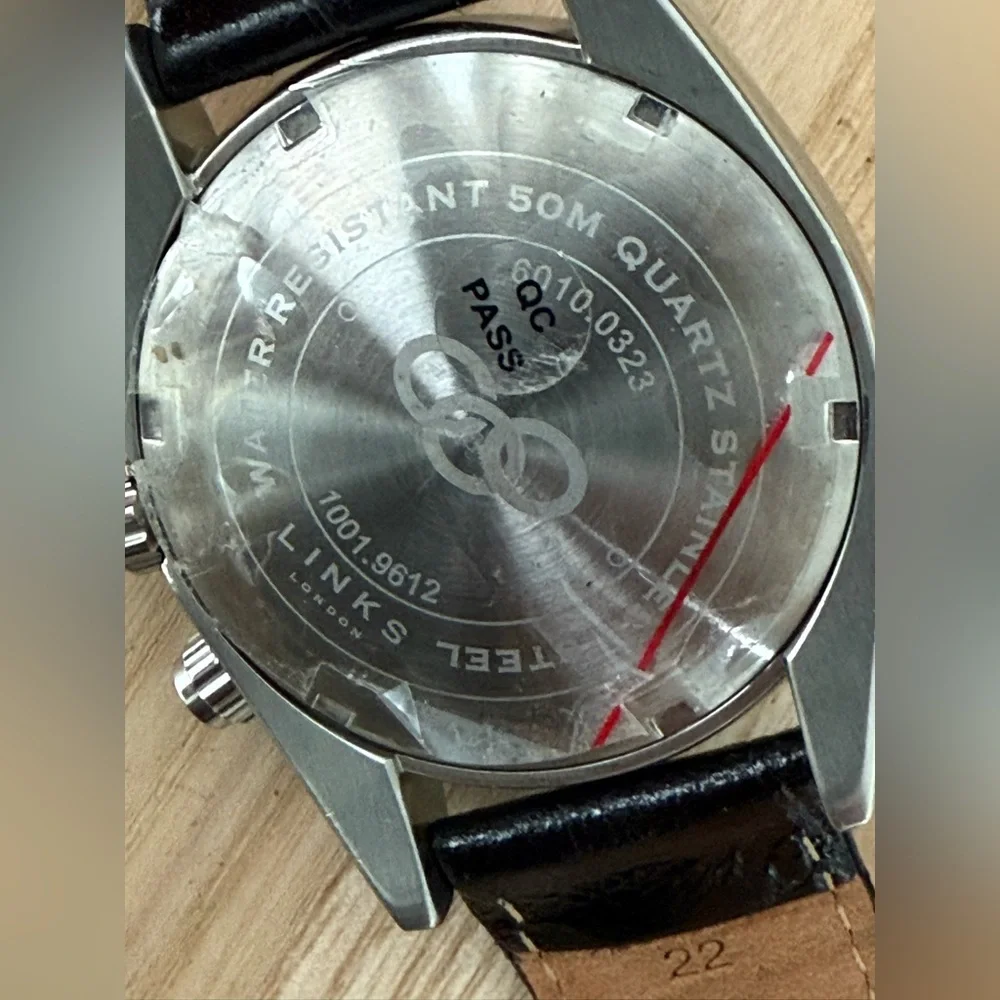 Links of London Chronograph Luxury Men’s Watch Stainless Case White Dial NWOT